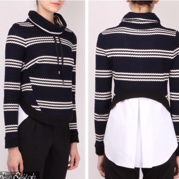 Veronica Beard Sweaters - Veronica Beard Bianca combo blue white sweater